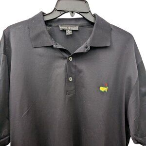 Clubhouse Collection Masters Golf 100% Cotton Black Polo Shirt ITALY XLarge XL